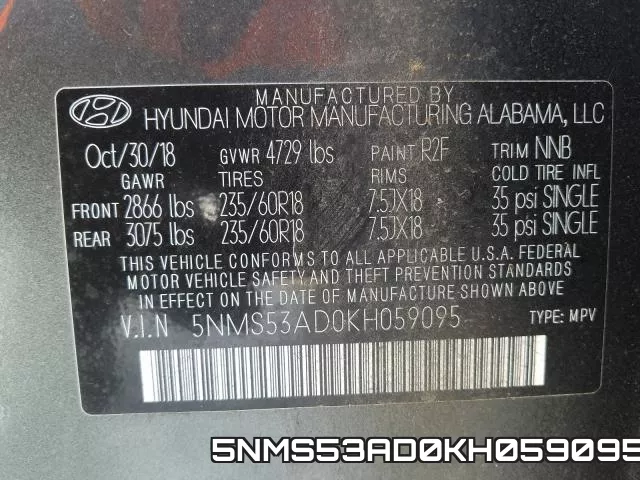5NMS53AD0KH059095 фото 2