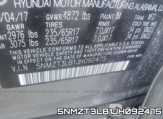 5NMZT3LB1JH092475 фото 10