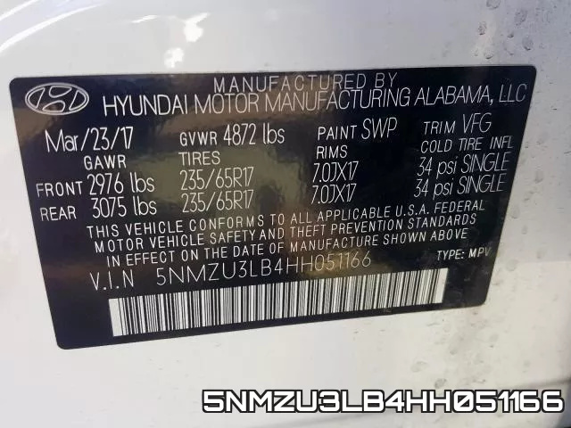 5NMZU3LB4HH051166 фото 2
