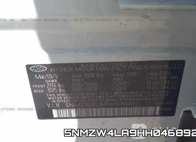 5NMZW4LA9HH046892 фото 10