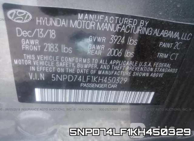 5NPD74LF1KH450329 фото 10