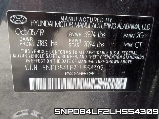5NPD84LF2LH554309 фото 2