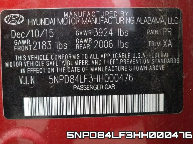 5NPD84LF3HH000476 фото 2