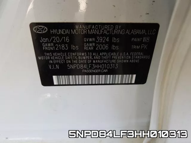 5NPD84LF3HH010313 фото 2