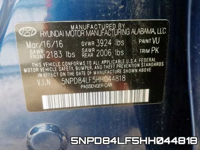 5NPD84LF5HH044818 фото 2