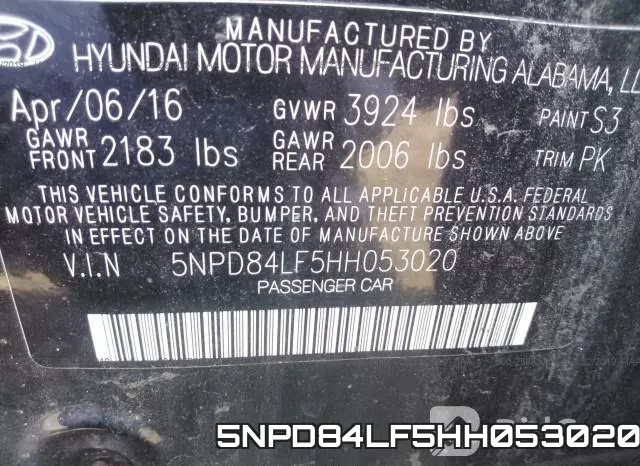 5NPD84LF5HH053020 фото 10