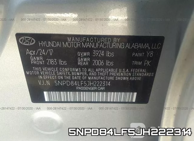 5NPD84LF5JH222314 фото 10