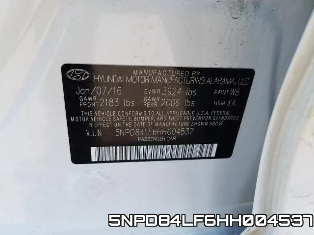 5NPD84LF6HH004537 фото 2