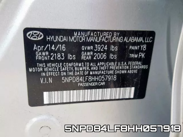 5NPD84LF8HH057918 фото 2