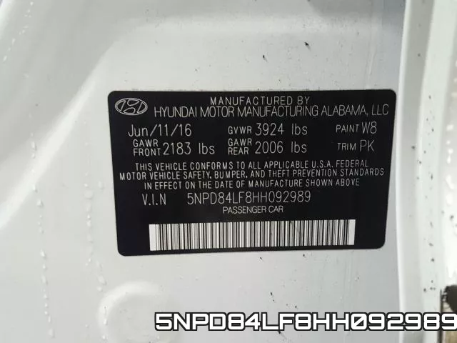 5NPD84LF8HH092989 фото 2