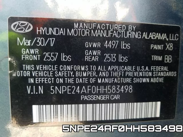 5NPE24AF0HH583498 фото 2