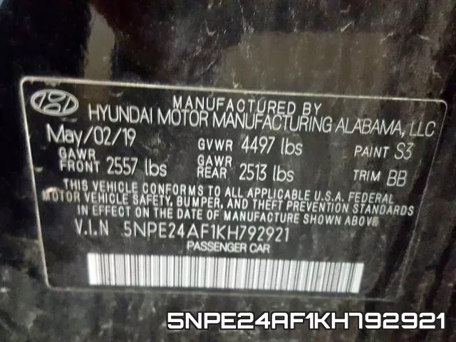 5NPE24AF1KH792921 фото 2