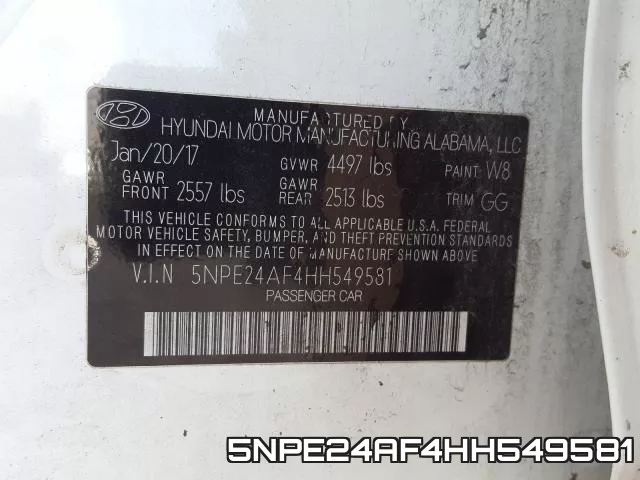 5NPE24AF4HH549581 фото 2