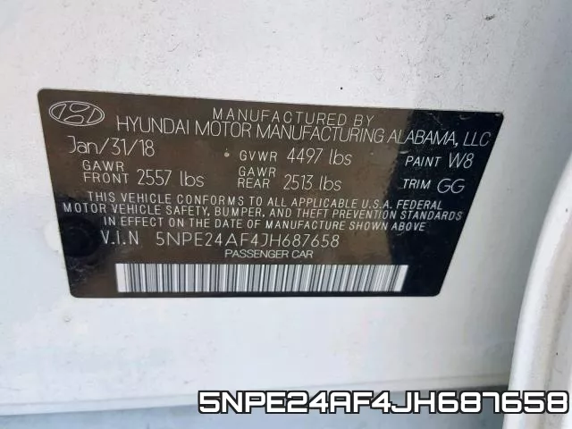 5NPE24AF4JH687658 фото 2