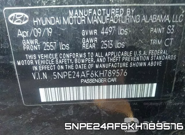 5NPE24AF6KH789576 фото 10