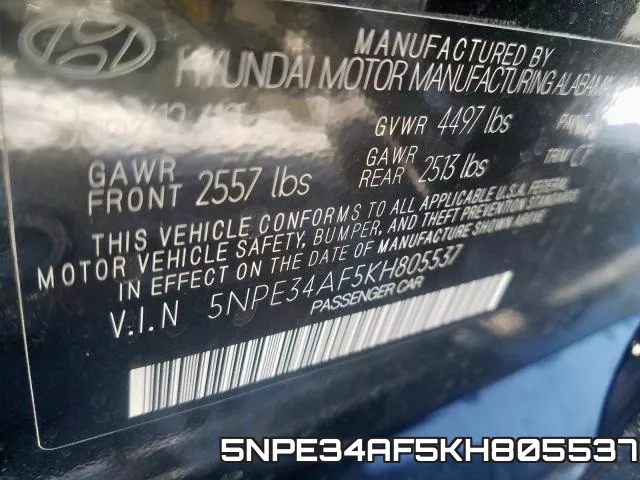 5NPE34AF5KH805537 фото 2