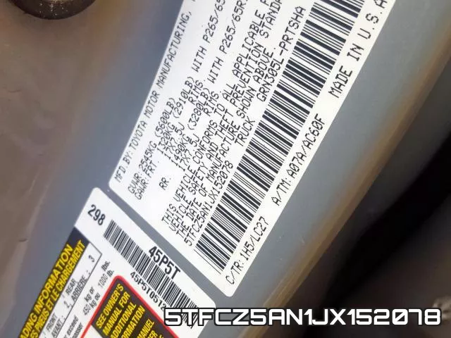 5TFCZ5AN1JX152078 фото 2