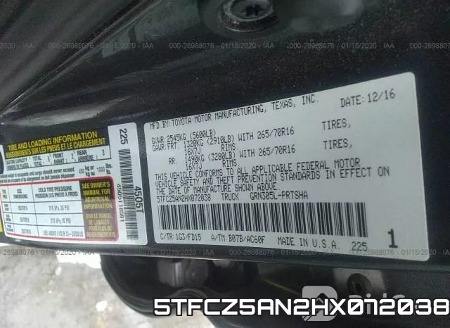 5TFCZ5AN2HX072038 фото 10