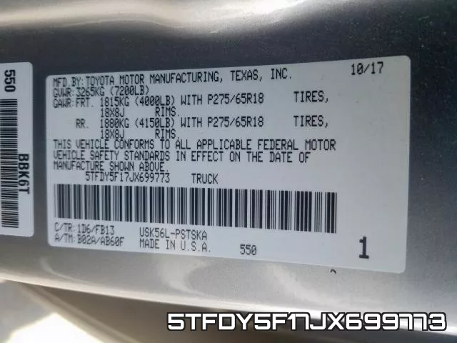 5TFDY5F17JX699773 фото 2