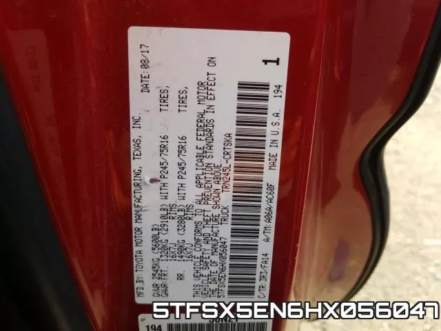 5TFSX5EN6HX056047 фото 2