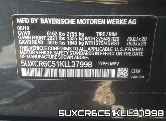 5UXCR6C51KLL37998 фото 9