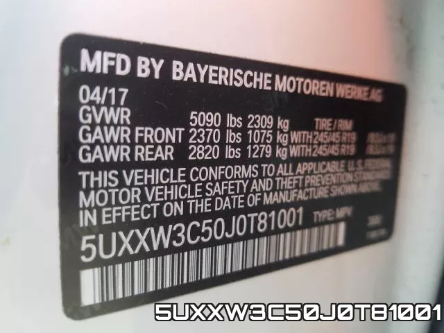 5UXXW3C50J0T81001 фото 2