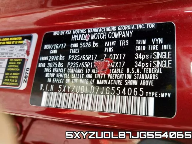 5XYZUDLB7JG554065 фото 2
