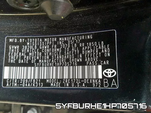 5YFBURHE1HP705716 фото 2