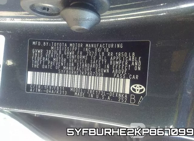 5YFBURHE2KP867099 фото 10