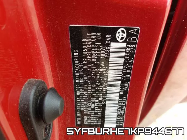 5YFBURHE7KP944677 фото 2