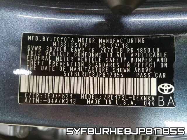 5YFBURHE8JP817855 фото 2