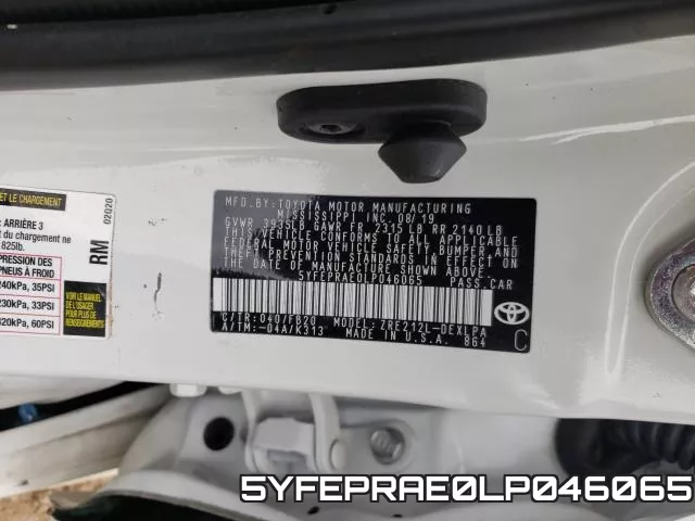 5YFEPRAE0LP046065 фото 2