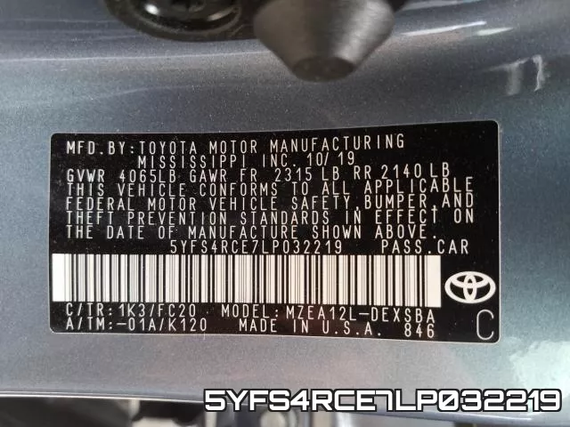 5YFS4RCE7LP032219 фото 2