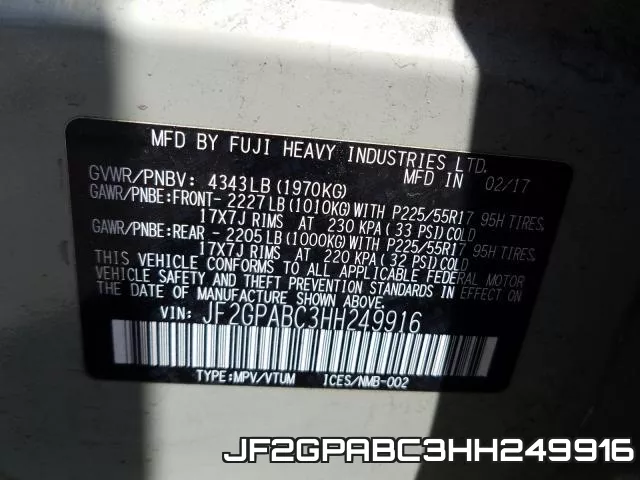 JF2GPABC3HH249916 фото 2