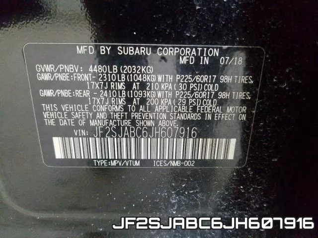 JF2SJABC6JH607916 фото 2