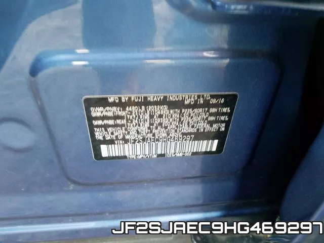 JF2SJAEC9HG469297 фото 2