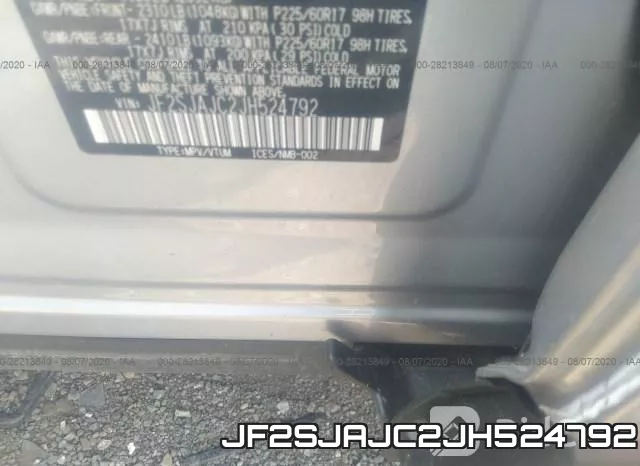 JF2SJAJC2JH524792 фото 10