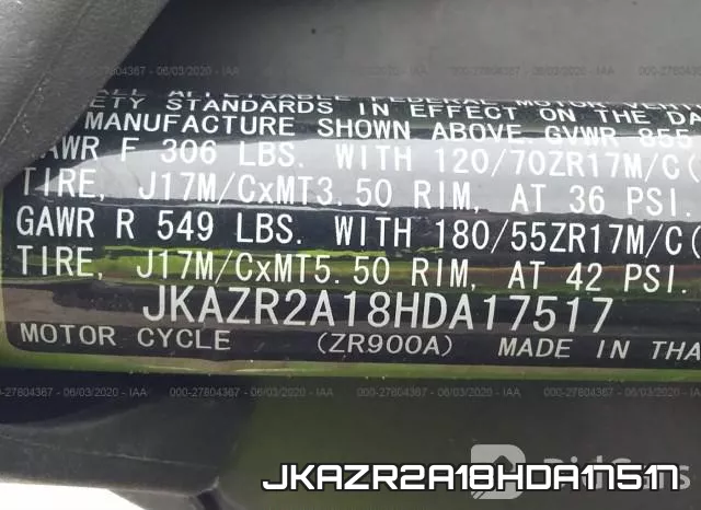JKAZR2A18HDA17517 фото 2