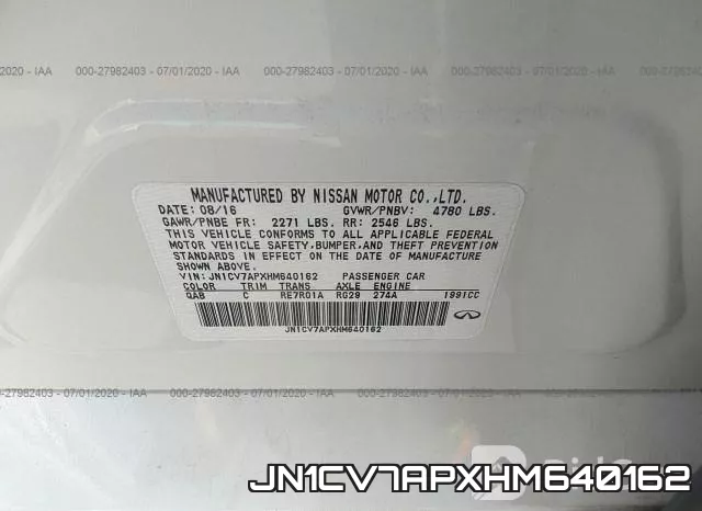 JN1CV7APXHM640162 фото 10