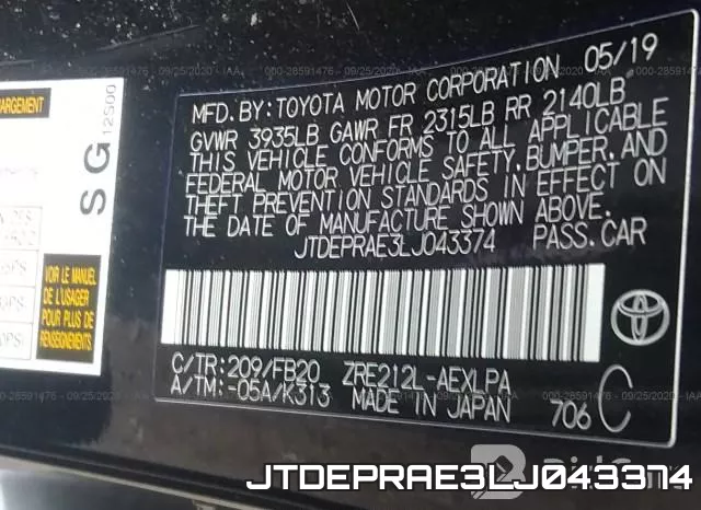 JTDEPRAE3LJ043374 фото 10