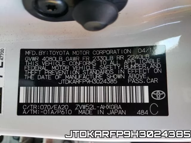 JTDKARFP9H3024385 фото 2