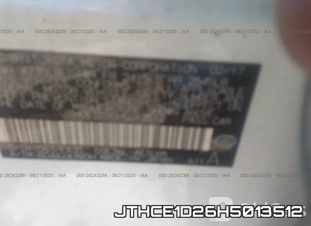 JTHCE1D26H5013512 фото 10