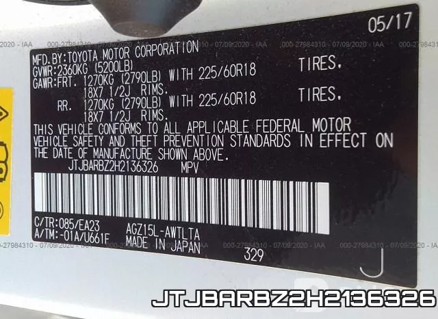 JTJBARBZ2H2136326 фото 10