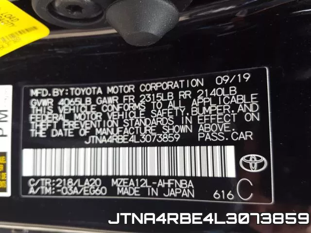 JTNA4RBE4L3073859 фото 2