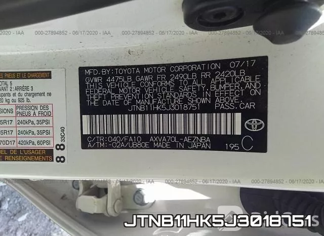 JTNB11HK5J3018751 фото 9