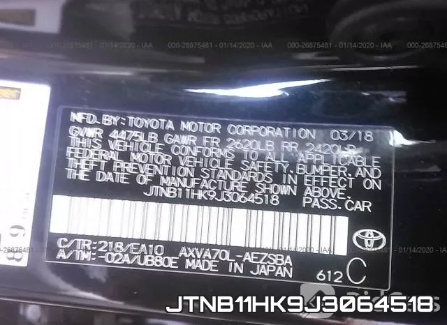 JTNB11HK9J3064518 фото 10