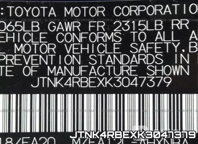 JTNK4RBEXK3047379 фото 10