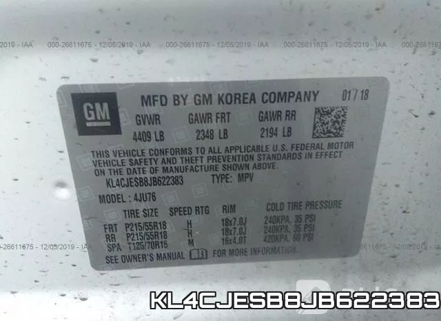 KL4CJESB8JB622383 фото 10