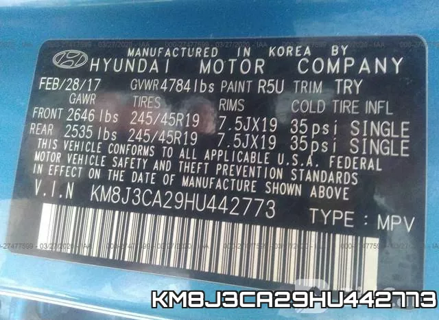 KM8J3CA29HU442773 фото 10