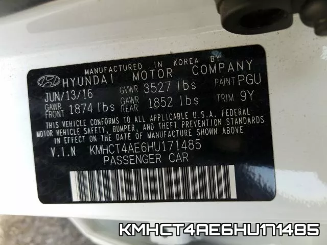 KMHCT4AE6HU171485 фото 2
